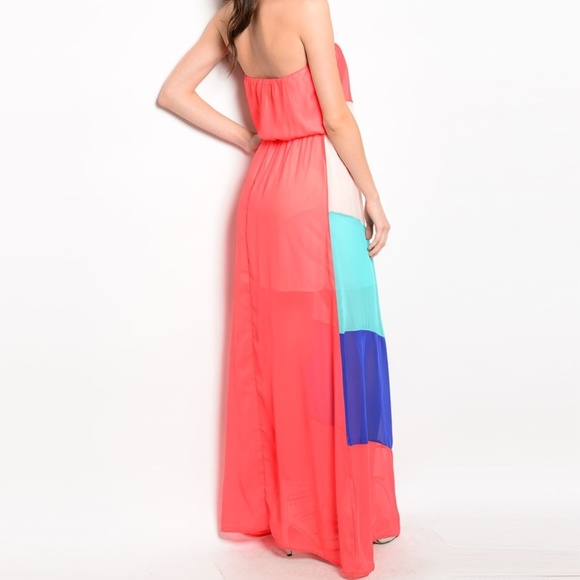 chevron maxi dress strapless - Picture 4 of 4